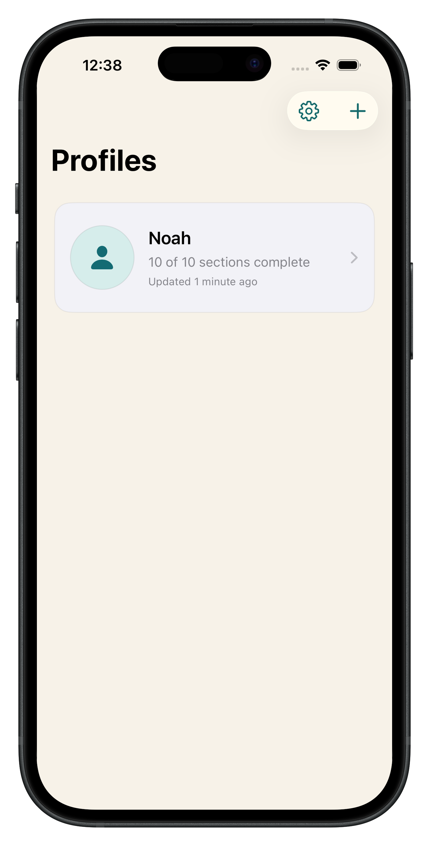 My Support Passport app showing a completed support profile